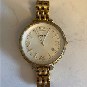 Gold Fossil Watch